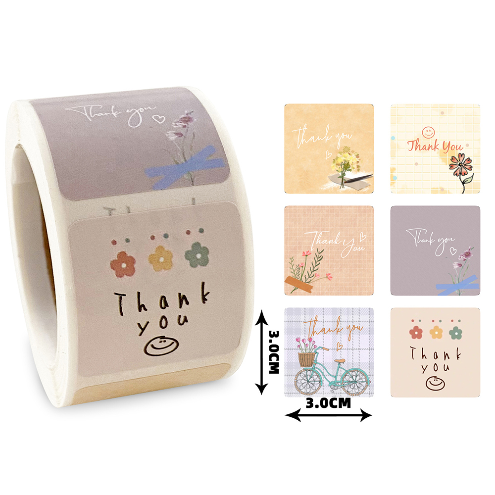 Wedding Sutra - 50-300 adet Sevimli Karikatür Çiçek Teşekkür