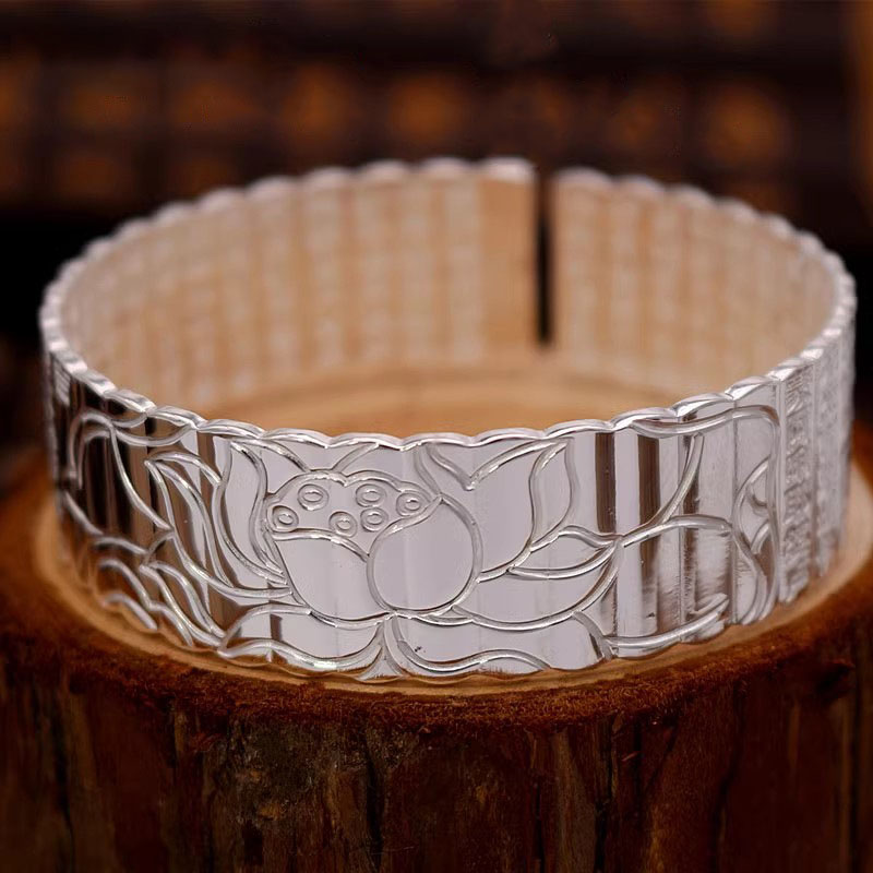 Wedding Sutra - Parlaklık lotus çiçek bilezik kadınlar için