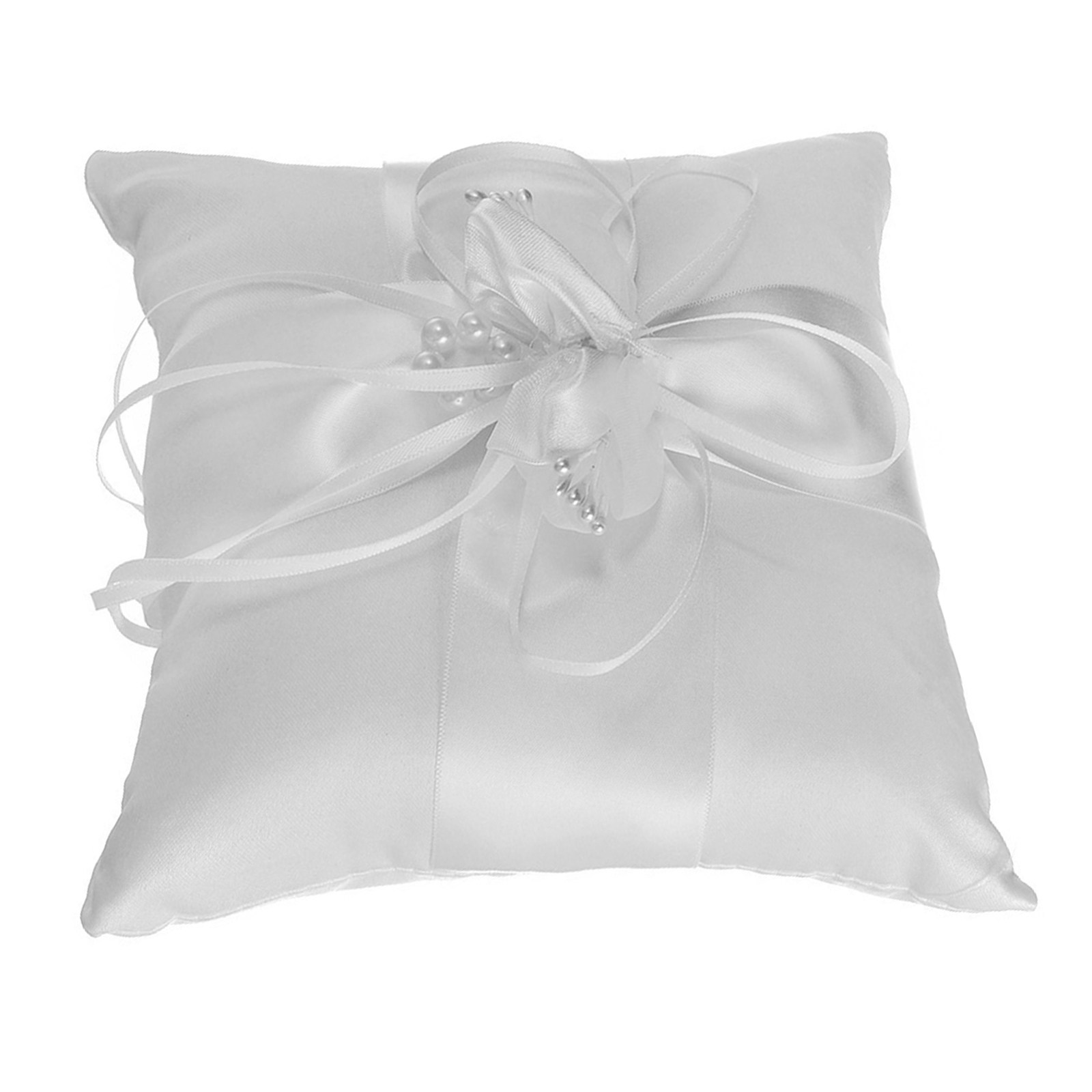 Ring Bearer Pillow - İnci Çiçekli Düğün Yüzük Minderi 15x15cm
