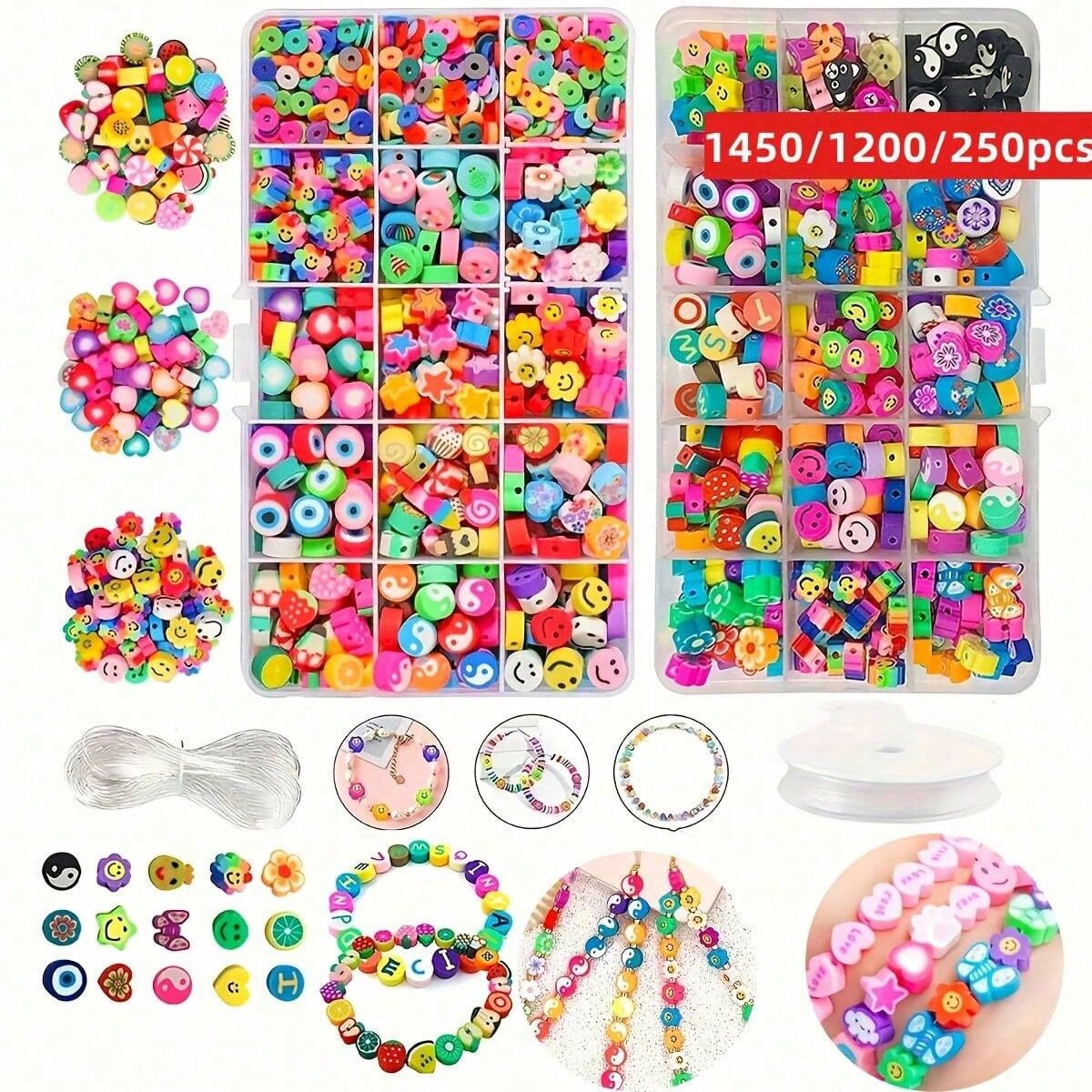 Wedding Packaging - 1450/1200/250 adet Polimer Kil Boncuk Seti,