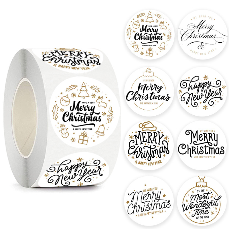 Wedding Sutra - 50-500 Adet Merry Christmas Çıkartmalar Noel