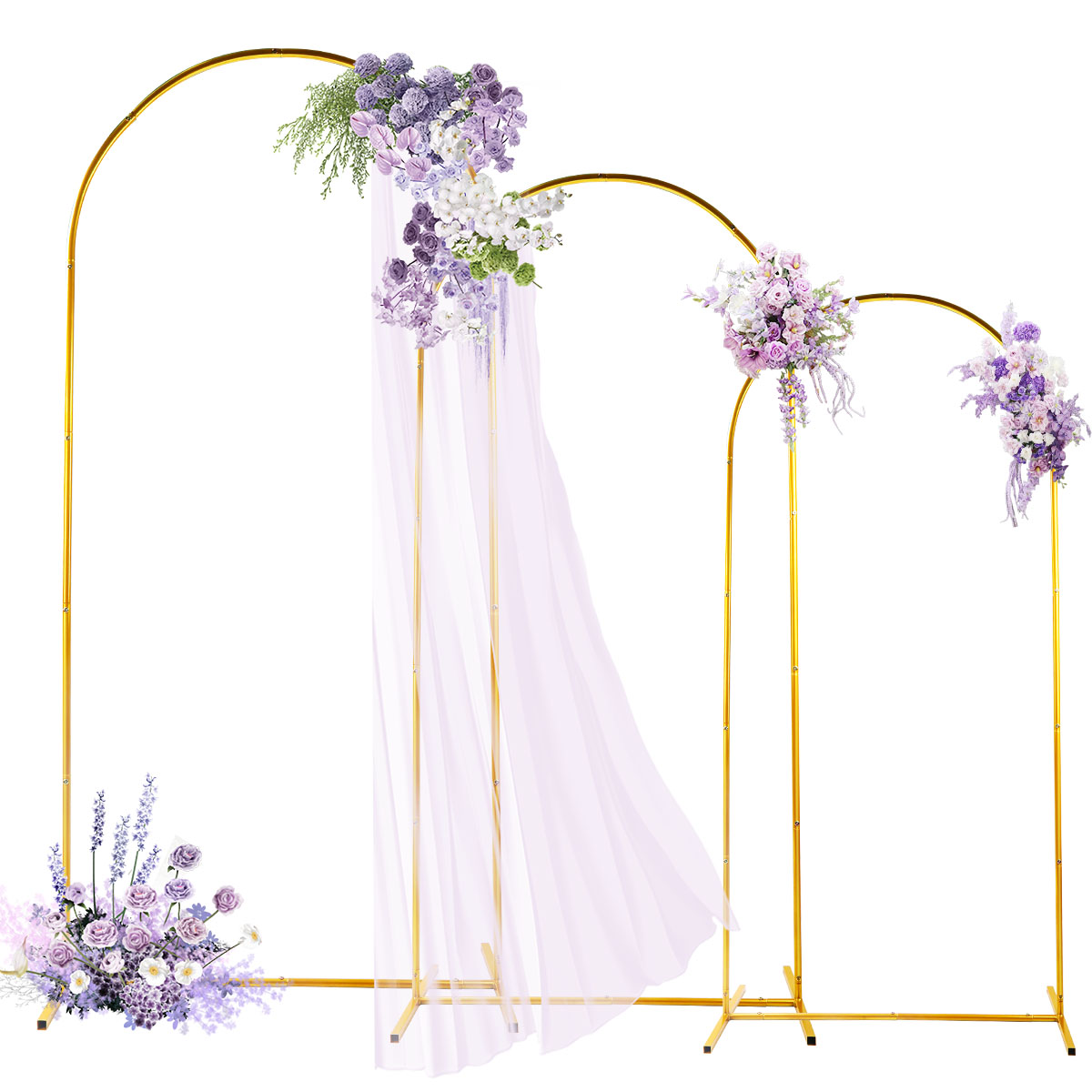 Wedding Support - 3'lü Altın Metal Kemer Seti, Ayarlanabilir