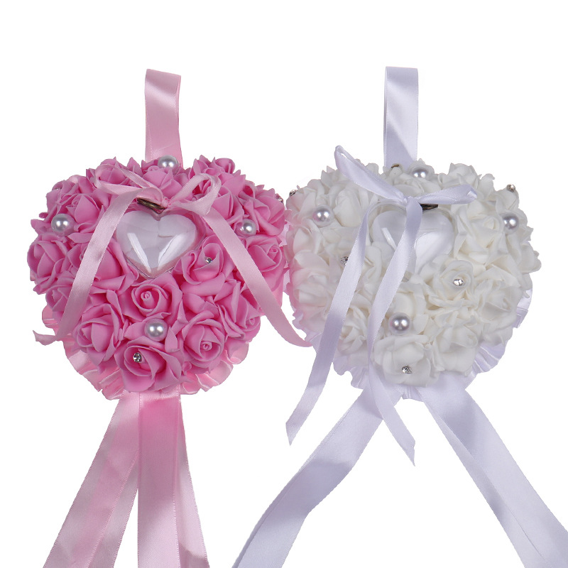 1 adet Kalp şeklinde Gül Çiçek - Ring Bearer Pillow incelemesi ve fiyatı