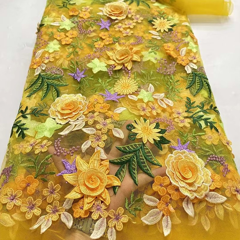 90x130cm 3D Çiçek İşlemeli Tül - Wedding Dress Supply incelemesi ve fiyatı