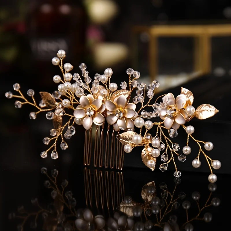 El yapımı altın renk çiçek saç - Wedding Supply Store incelemesi ve fiyatı