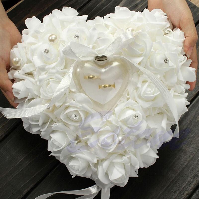 Düğün töreni fildişi saten kri - Ring Bearer Pillow incelemesi ve fiyatı